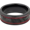 Men's Wedding Band With Red Cerakote In Carbon Fiber & Black Zirconium, 8Mm