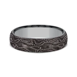 Men's Wedding Band With Snakeskin Pattern In Tantalum, 6Mm