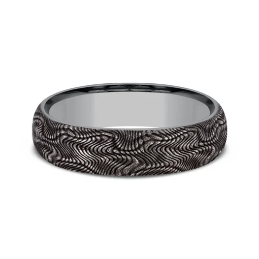 Men's Wedding Band With Snakeskin Pattern In Tantalum, 6Mm