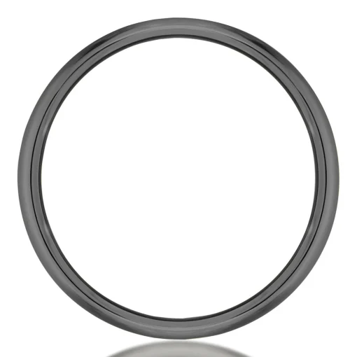 Men's Wedding Band With Tree Pattern In Black Tantalum, 8Mm