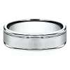 Men's Wirebrush Band In 10K White Gold, 6Mm