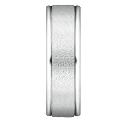 Men's Wirebrush Band In 10K White Gold, 6Mm