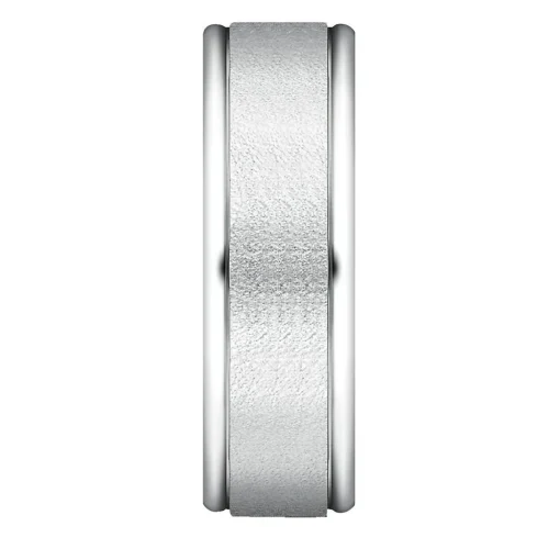 Men's Wirebrush Band In 10K White Gold, 6Mm