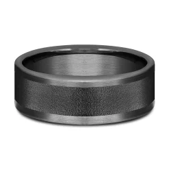 Men's Wirebrush Finish Band In Tantalum, 8Mm