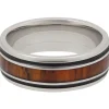 Men's Wood Inlay Wedding Band With Black Cerakote In Cobalt, 8Mm