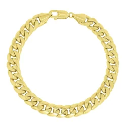 Miami Cuban Curb Link Bracelet In 14K Yellow Gold
