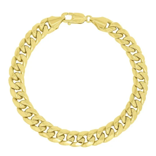 Miami Cuban Curb Link Bracelet In 14K Yellow Gold