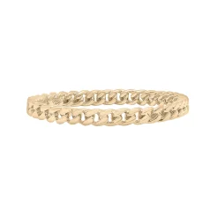 Mini Curb Link Ring In 14K Yellow Gold