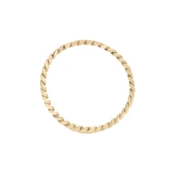 Mini Curb Link Ring In 14K Yellow Gold
