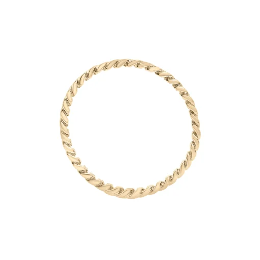 Mini Curb Link Ring In 14K Yellow Gold