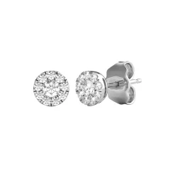 Mirabela® 1/4 Ct. Tw. Diamond Cluster Earrings In 10K White Gold