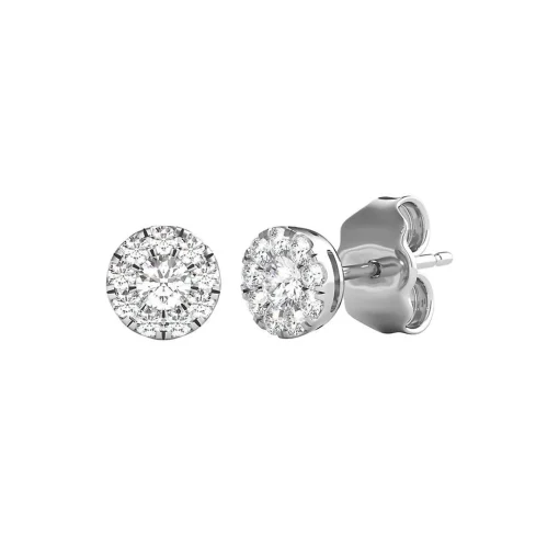 Mirabela® 1/4 Ct. Tw. Diamond Cluster Earrings In 10K White Gold