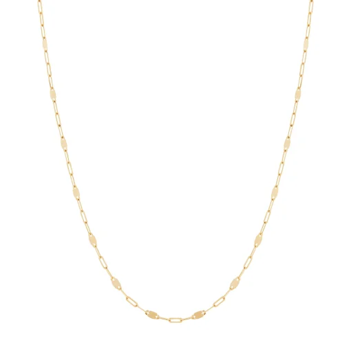 Mirror Chain Necklace In 14K Yellow Gold, 18"