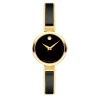 Moda Ladies' Watch In Gold-Tone And Black Ceramic, 24Mm