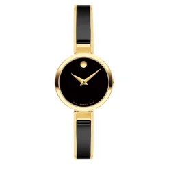 Moda Ladies' Watch In Gold-Tone And Black Ceramic, 24Mm
