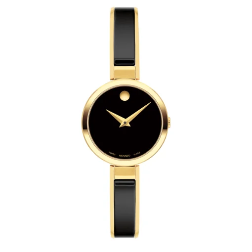 Moda Ladies' Watch In Gold-Tone And Black Ceramic, 24Mm