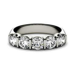 Moissanite Band With Five-Stone Setting In 14K White Gold (1 5/8 Ct. Tw.)