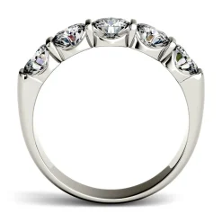 Moissanite Band With Five-Stone Setting In 14K White Gold (1 5/8 Ct. Tw.)