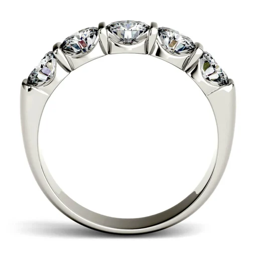 Moissanite Band With Five-Stone Setting In 14K White Gold (1 5/8 Ct. Tw.)
