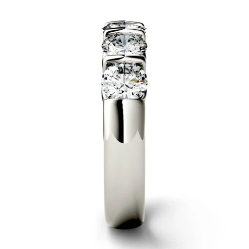 Moissanite Band With Five-Stone Setting In 14K White Gold (1 5/8 Ct. Tw.)