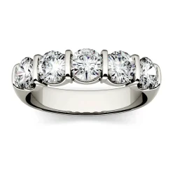 Moissanite Band With Five-Stone Setting In 14K White Gold (1 5/8 Ct. Tw.)