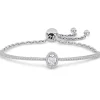 Moissanite Bolo Bracelet With Oval Stone In Sterling Silver (3/4 Ct. Tw.)