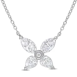 Moissanite Butterfly Necklace In Sterling Silver (2 Ct. Tw.)