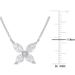 Moissanite Butterfly Necklace In Sterling Silver (2 Ct. Tw.)