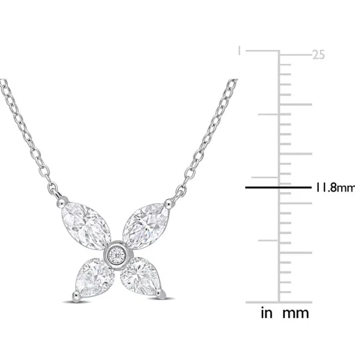 Moissanite Butterfly Necklace In Sterling Silver (2 Ct. Tw.)