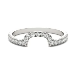 Moissanite Contour Band In 14K White Gold (1/5 Ct. Tw.)