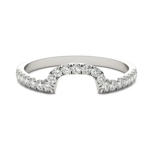 Moissanite Contour Band In 14K White Gold (1/5 Ct. Tw.)