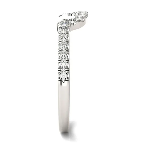 Moissanite Contour Band In 14K White Gold (1/5 Ct. Tw.)