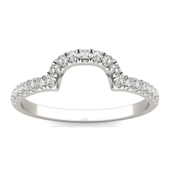 Moissanite Contour Band In 14K White Gold (1/5 Ct. Tw.)