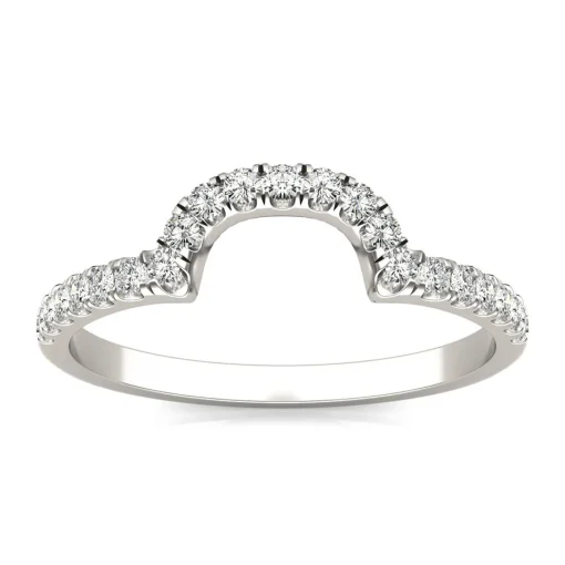 Moissanite Contour Band In 14K White Gold (1/5 Ct. Tw.)