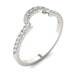 Moissanite Contour Band In 14K White Gold (1/5 Ct. Tw.)