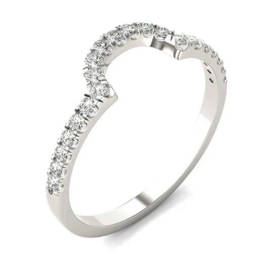Moissanite Contour Band In 14K White Gold (1/5 Ct. Tw.)
