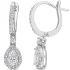 Moissanite Drop Earrings With Pear-Shape In Sterling Silver (1 3/8 Ct. Tw.)