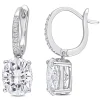 Moissanite Drop Earrings With Oval Stones In Sterling Silver (6 1/10 Ct. Tw.)