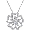 Moissanite Flower Necklace In Sterling Silver (1 1/10 Ct. Tw.)