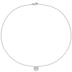 Moissanite Halo Necklace In Sterling Silver (1 1/2 Ct. Tw.)