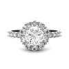 Moissanite Halo Ring In 14K White Gold (1 4/5 Ct. Tw.)