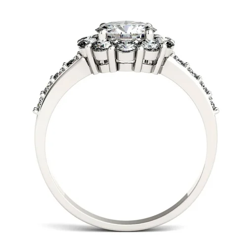 Moissanite Halo Ring In 14K White Gold (1 4/5 Ct. Tw.)