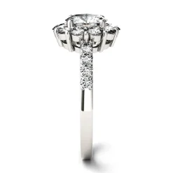 Moissanite Halo Ring In 14K White Gold (1 4/5 Ct. Tw.)