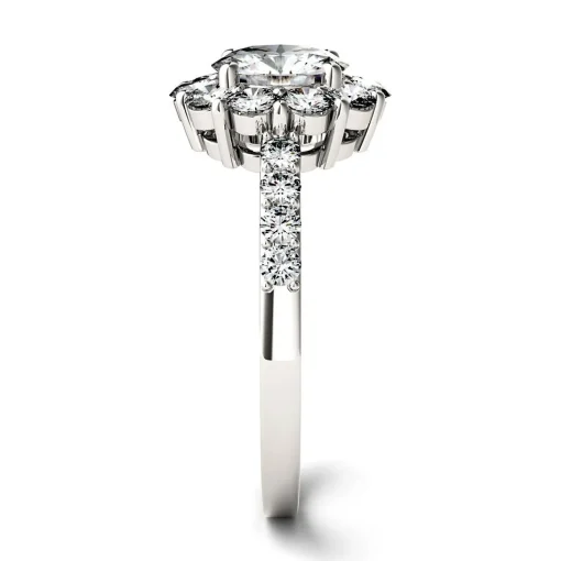 Moissanite Halo Ring In 14K White Gold (1 4/5 Ct. Tw.)