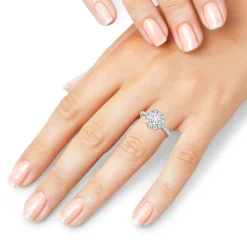 Moissanite Halo Ring In 14K White Gold (1 4/5 Ct. Tw.)