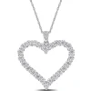 Moissanite Heart Pendant In Sterling Silver (2 2/5 Ct. Tw.)