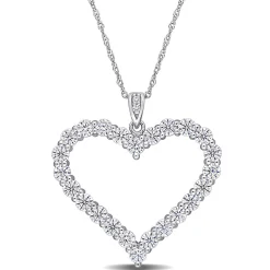 Moissanite Heart Pendant In Sterling Silver (2 2/5 Ct. Tw.)