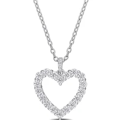 Moissanite Heart Pendant In Sterling Silver (3/5 Ct. Tw.)