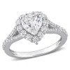 Moissanite Heart Ring In Sterling Silver (1 3/5 Ct. Tw.)
