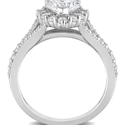 Moissanite Heart Ring In Sterling Silver (1 3/5 Ct. Tw.)